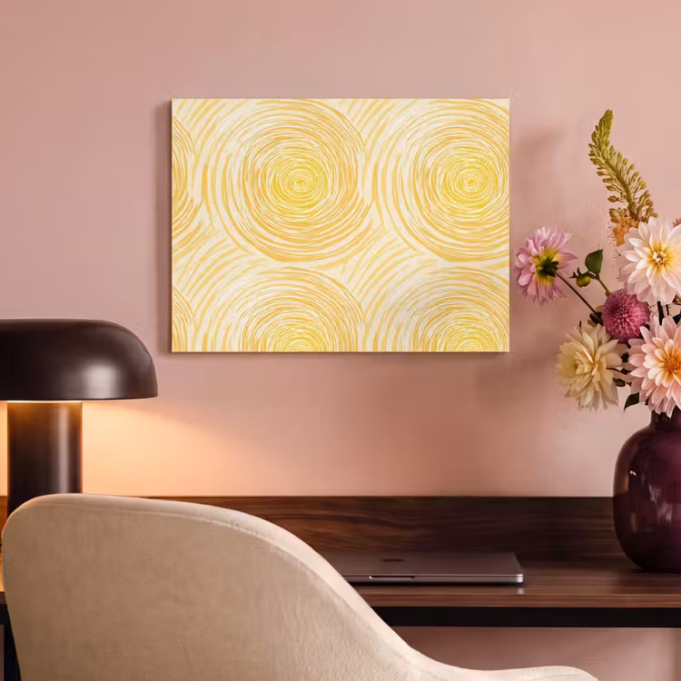 Cirkels - Abstract - Artistiek - Geel PET vilt klein 837 -sfeer3