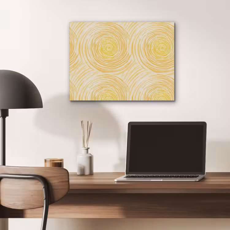 Cirkels - Abstract - Artistiek - Geel PET vilt klein 837 -sfeer5