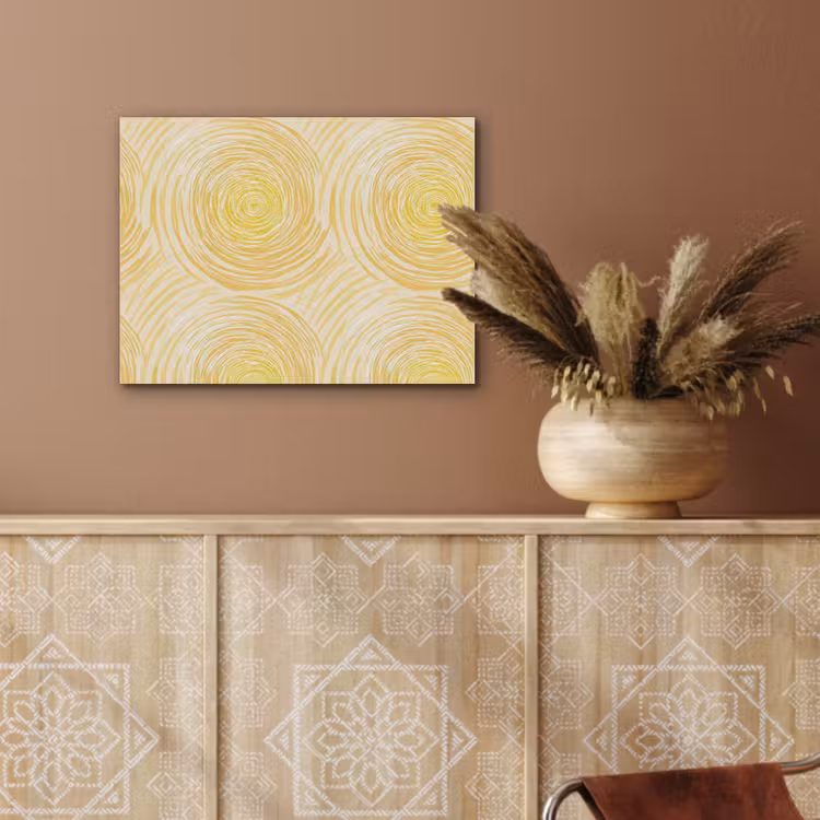Cirkels - Abstract - Artistiek - Geel PET vilt klein 837 -sfeer4