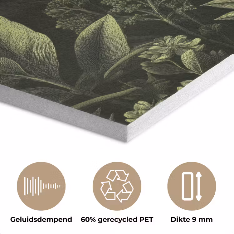 Klassiek - Donker - Botanisch - Planten PET vilt klein 837 -closeup_NL