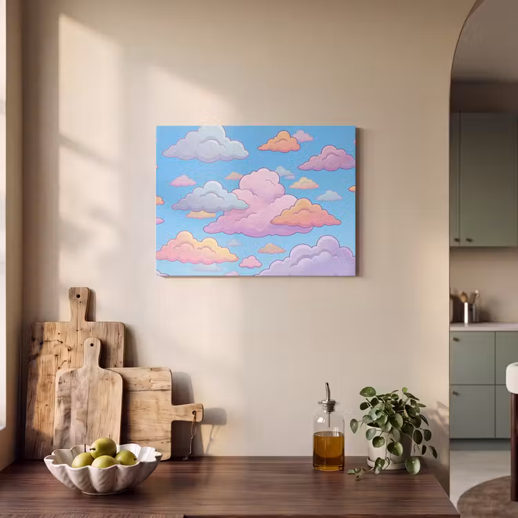 Wolk - Lucht - Natuur - Illustratie - Pastel PET vilt klein -sfeer2