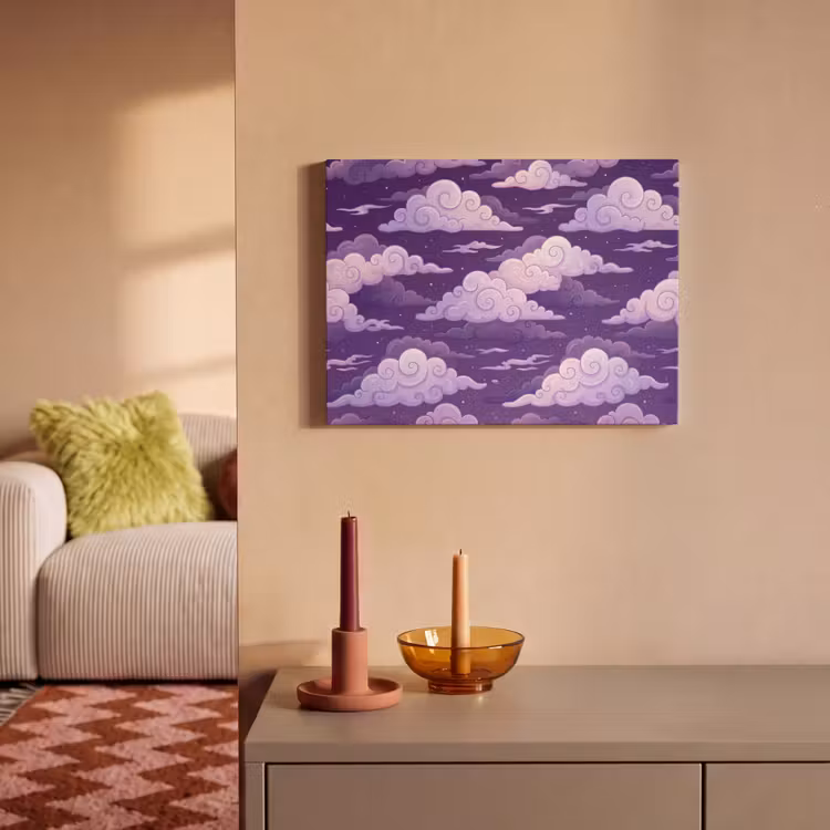 Wolken - Nacht - Natuur - Abstract - Paars PET vilt klein -sfeer1