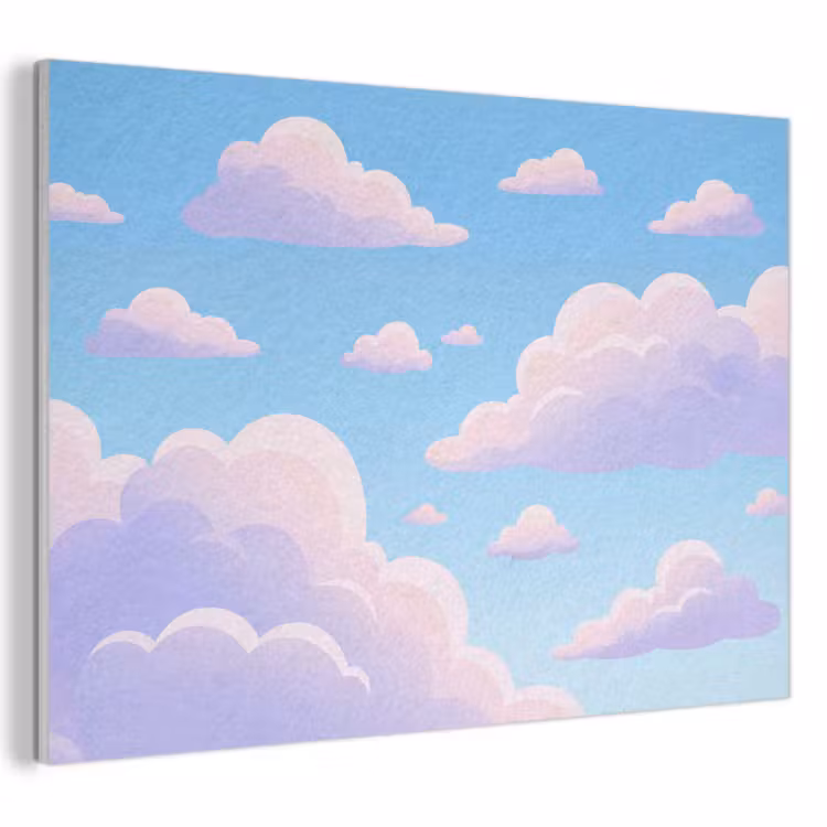 Wolken - Roze - Blauw - Natuur - Modern PET vilt klein -3d