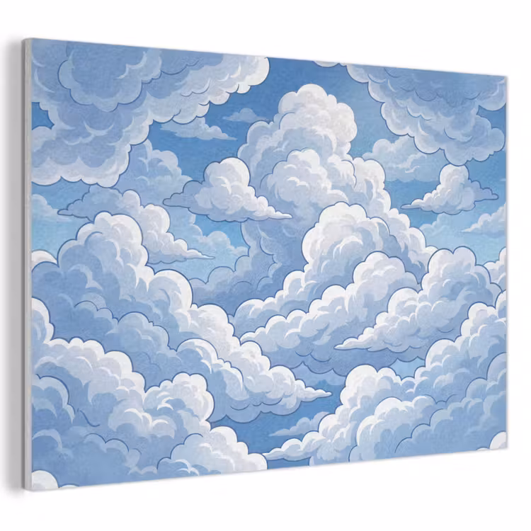 Wolken - Hemel - Abstract - Wit PET vilt klein -3d