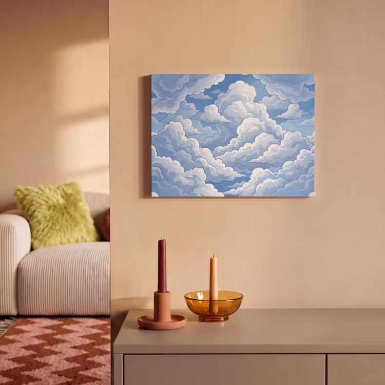 Wolken - Hemel - Abstract - Wit PET vilt klein -sfeer1