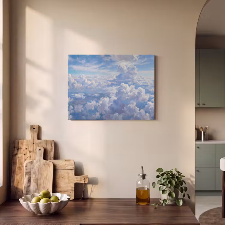 Wolken - Lucht - Natuur - Abstract - Blauw PET vilt klein -sfeer2