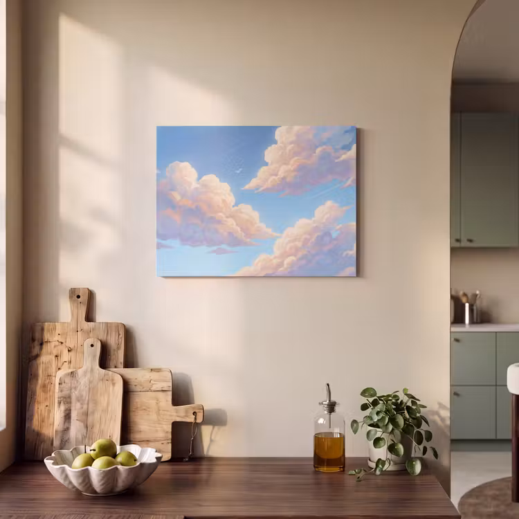Wolken - Lucht - Natuur - Blauw PET vilt klein -sfeer2