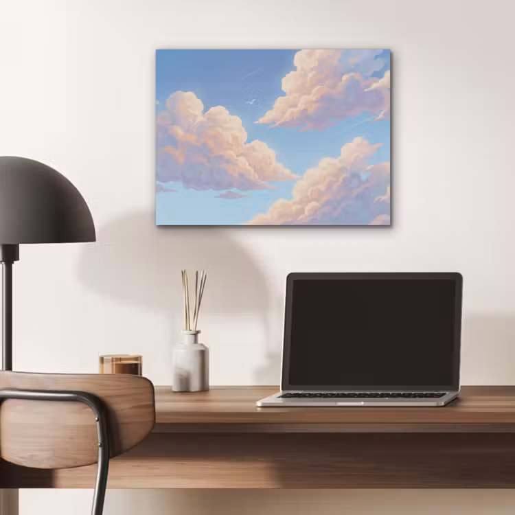 Wolken - Lucht - Natuur - Blauw PET vilt klein -sfeer5