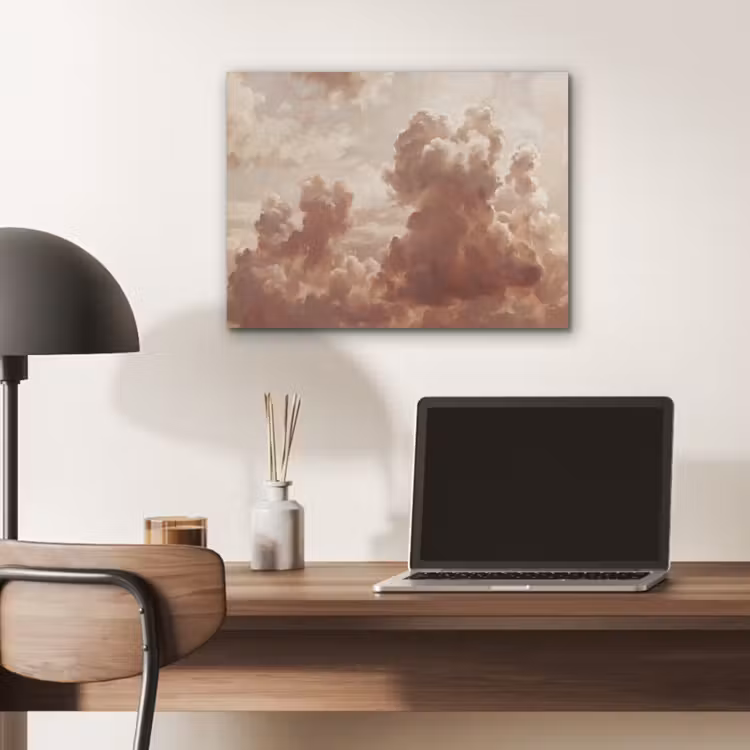 Wolken - Lucht - Natuur - Modern - Bruin PET vilt klein -sfeer5