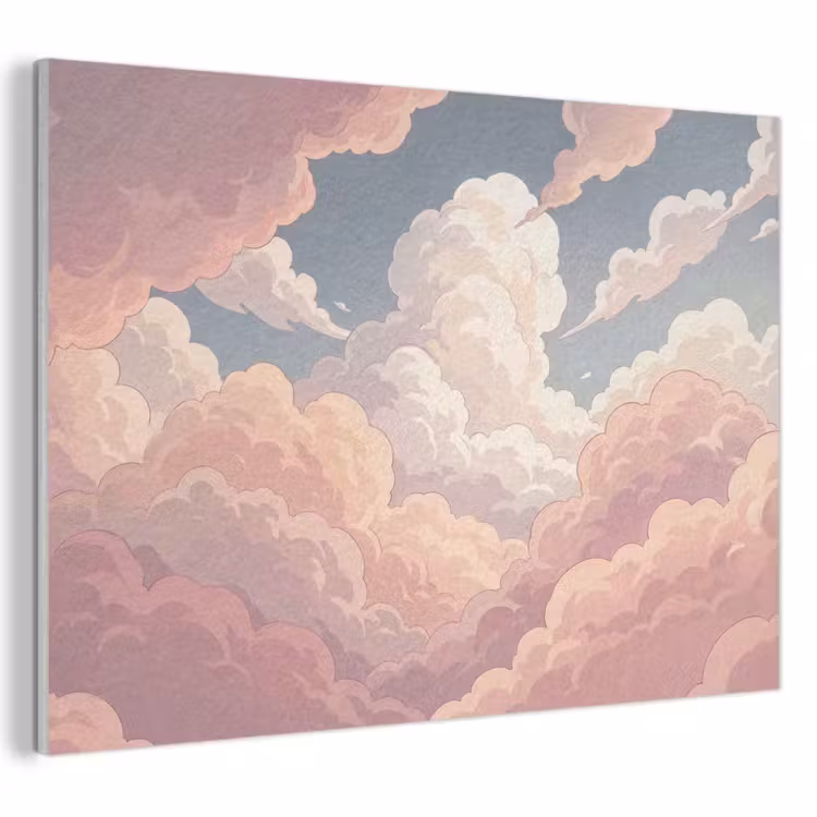 Wolken - Lucht - Natuur - Pastel - Roze PET vilt klein -3d