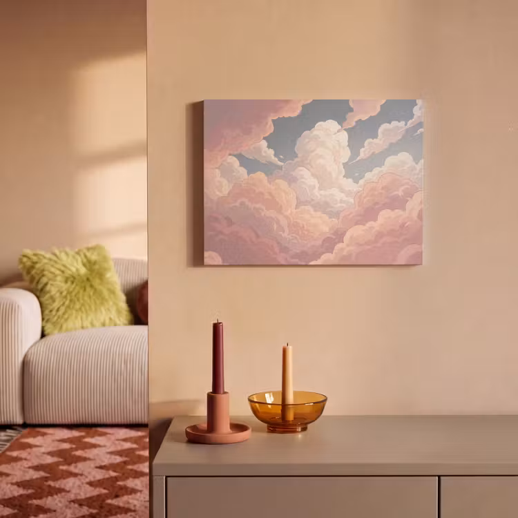 Wolken - Lucht - Natuur - Pastel - Roze PET vilt klein -sfeer1