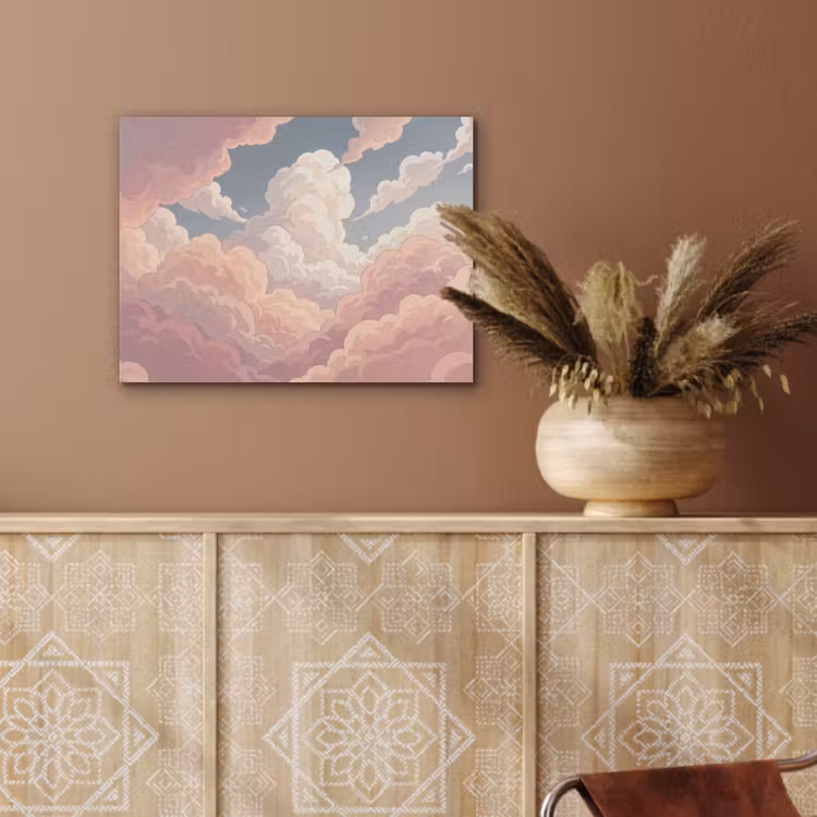 Wolken - Lucht - Natuur - Pastel - Roze PET vilt klein -sfeer4
