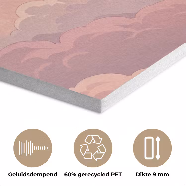 Wolken - Lucht - Natuur - Pastel - Roze PET vilt klein -closeup_NL