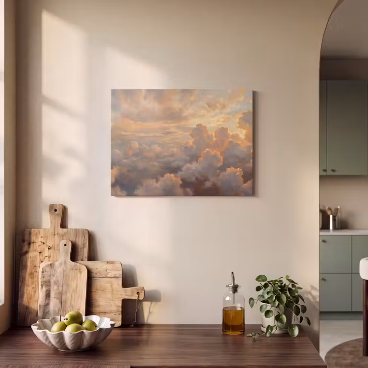 Wolken - Zonsondergang - Natuur - Abstract - Goud PET vilt klein -sfeer2