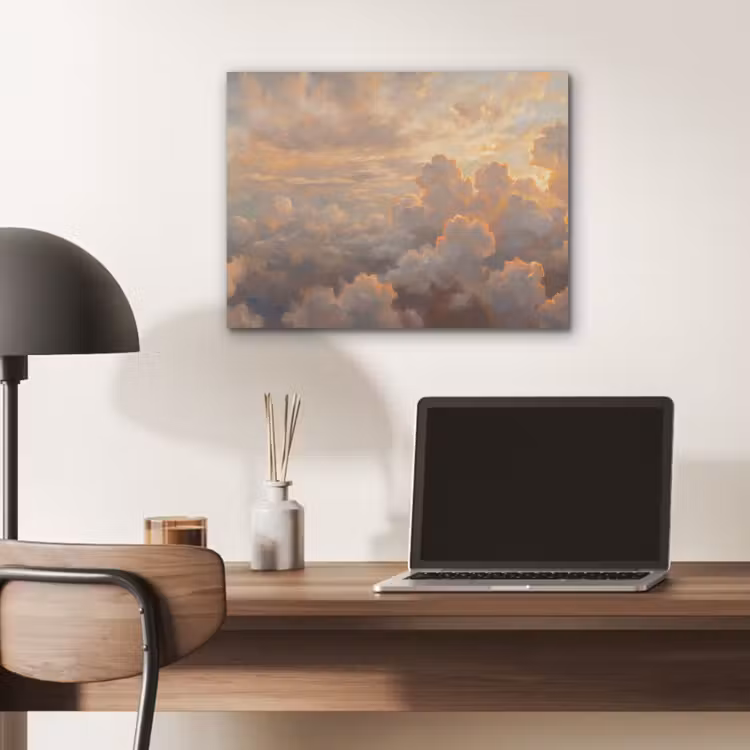 Wolken - Zonsondergang - Natuur - Abstract - Goud PET vilt klein -sfeer5