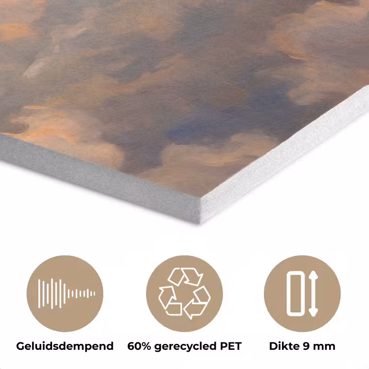 Wolken - Zonsondergang - Natuur - Abstract - Goud PET vilt klein -closeup_NL