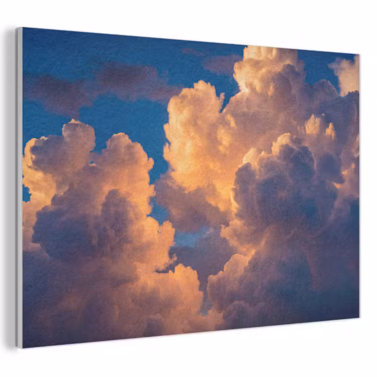 Wolken - Zonsondergang - Natuur - Oranje - Blauw PET vilt klein -3d