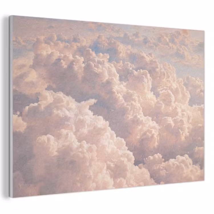 Wolken - Zonsondergang - Natuur - Pastel - Roze PET vilt klein -3d