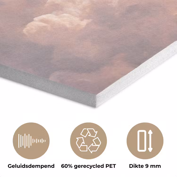 Wolken - Zonsondergang - Natuur - Pastel - Roze PET vilt klein -closeup_NL