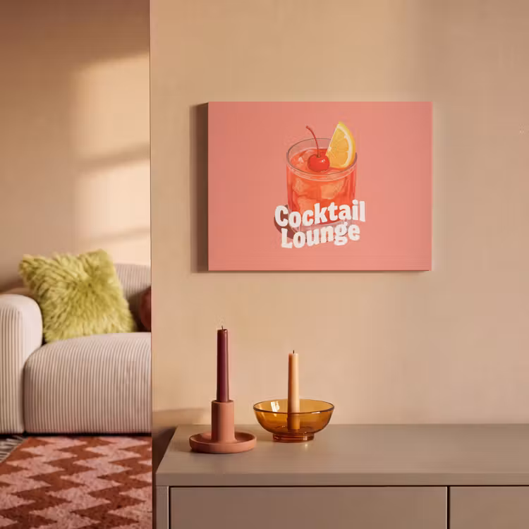 Cocktail Lounge - Glas - Koraal PET vilt klein -sfeer1