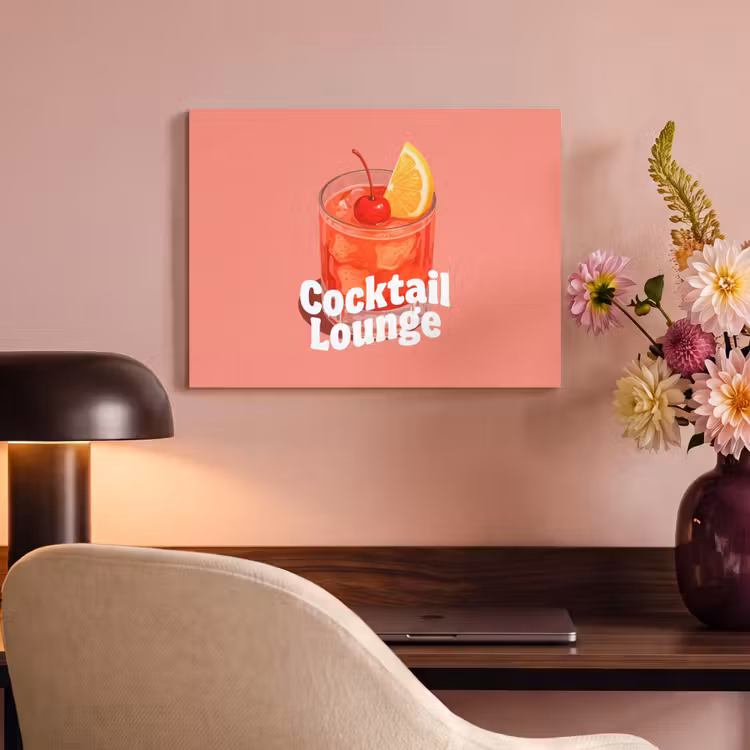 Cocktail Lounge - Glas - Koraal PET vilt klein -sfeer3