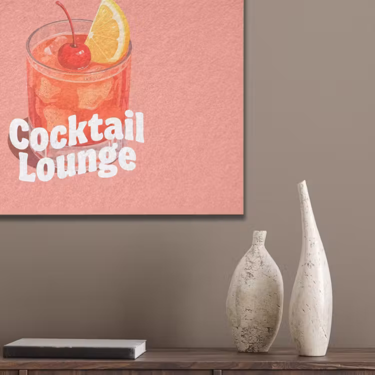 Cocktail Lounge - Glas - Koraal PET vilt klein -sfeer6_closeup
