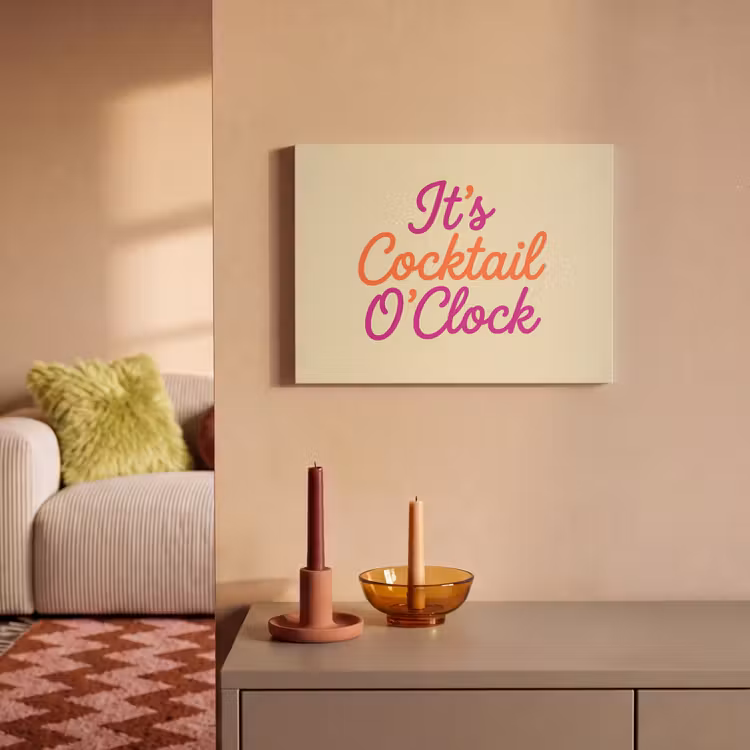 Cocktail O'Clock - Geel - Retro PET vilt klein -sfeer1