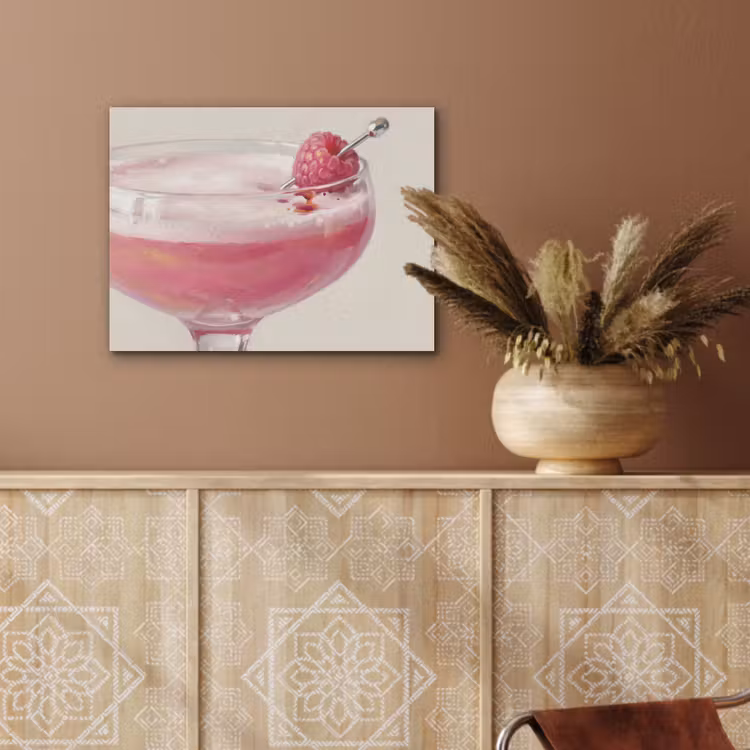Cocktail - Framboos - Drank - Modern - Roze PET vilt klein -sfeer4