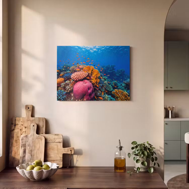Koraal - Vissen - Oceaan - Natuur - Kleurrijk PET vilt klein -sfeer2