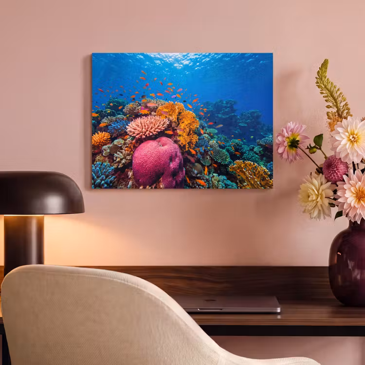 Koraal - Vissen - Oceaan - Natuur - Kleurrijk PET vilt klein -sfeer3