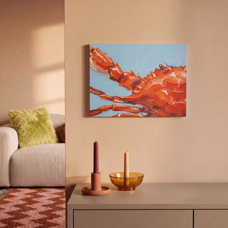 Krab - Zee - Dieren - Abstract - Rood PET vilt klein -sfeer1