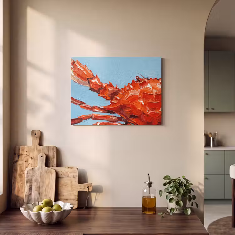 Krab - Zee - Dieren - Abstract - Rood PET vilt klein -sfeer2