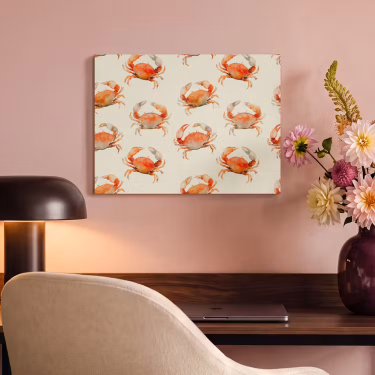 Krabben - Patroon - Oranje PET vilt klein 837 -sfeer3