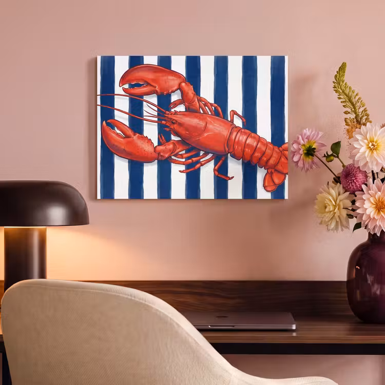 Schaaldier - Kreeft - Marine - Illustratie - Rood PET vilt klein -sfeer3