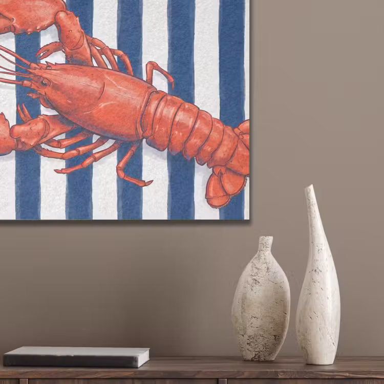 Schaaldier - Kreeft - Marine - Illustratie - Rood PET vilt klein -sfeer6_closeup