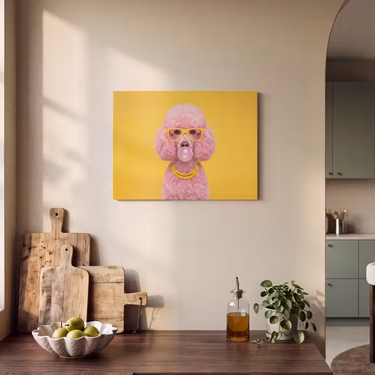 Hond - Kauwgum - Dieren - Modern - Roze PET vilt klein -sfeer2