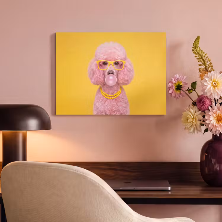 Hond - Kauwgum - Dieren - Modern - Roze PET vilt klein -sfeer3