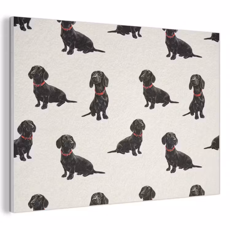 Hond - Patroon - Zwart PET vilt klein 837 -3d