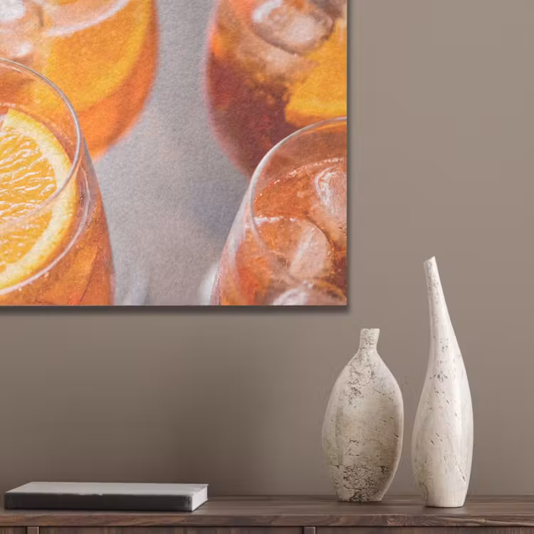Drank - Sinaasappel - IJs - Zomer - Oranje PET vilt klein -sfeer6_closeup