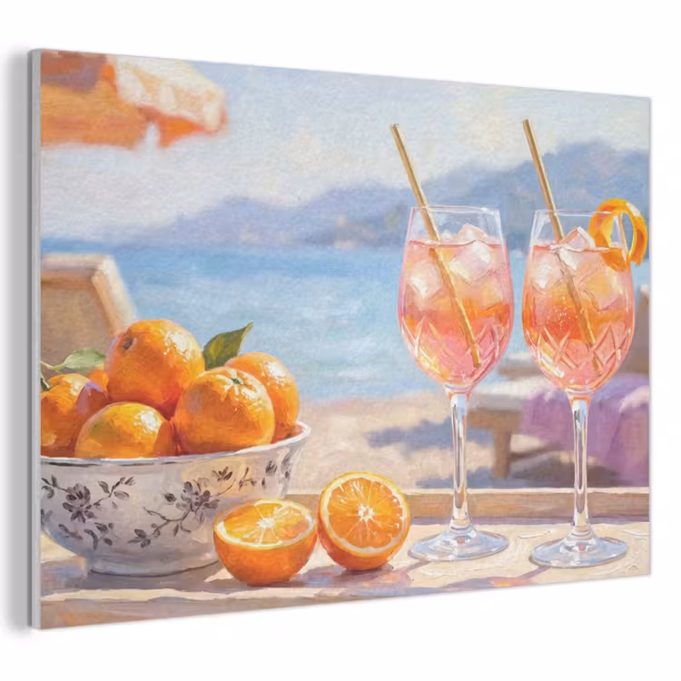 Drank - Glazen - Strand - Zomer - Oranje PET vilt klein -3d