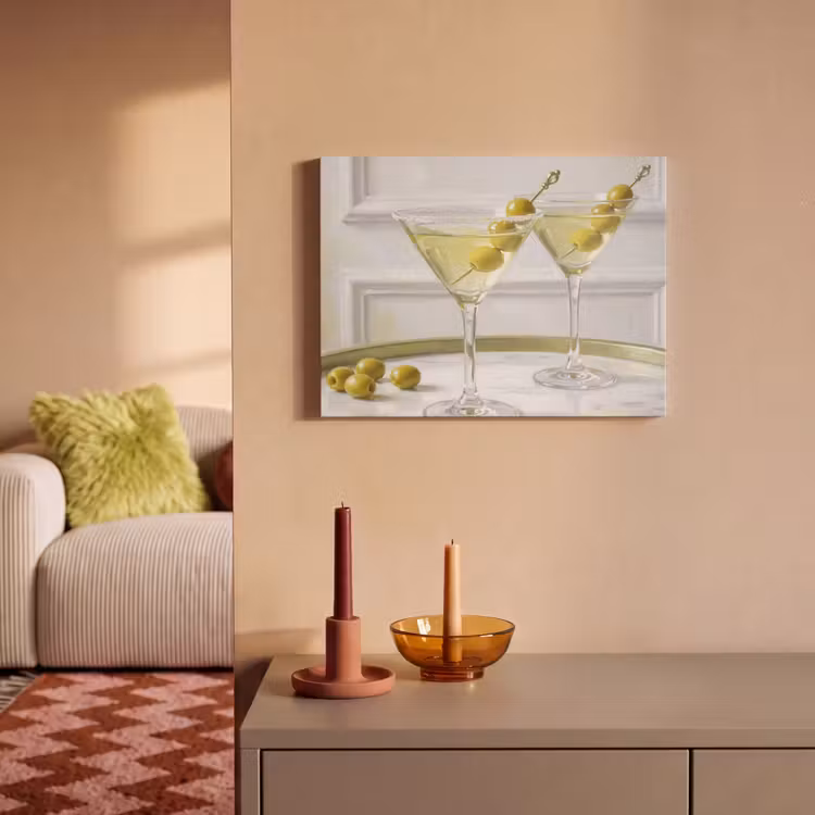 Drank - Martini - Olijven - Modern - Wit PET vilt klein -sfeer1