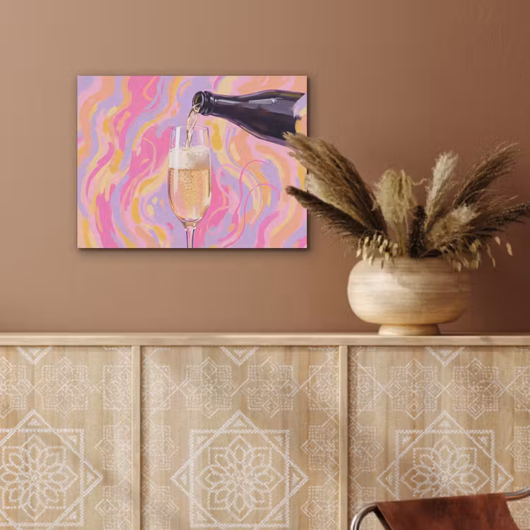Drank - Inschenken - Feest - Abstract - Roze PET vilt klein -sfeer4