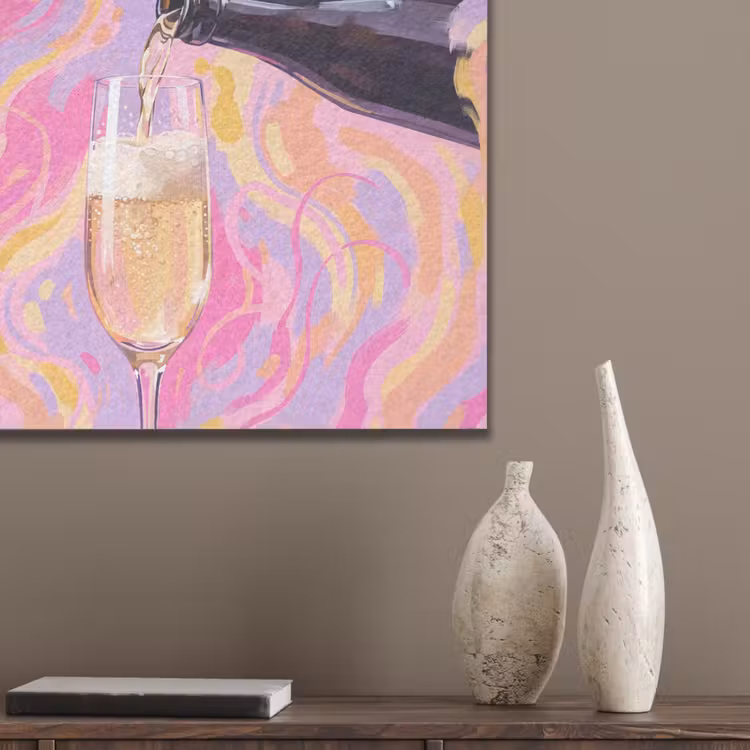 Drank - Inschenken - Feest - Abstract - Roze PET vilt klein -sfeer6_closeup