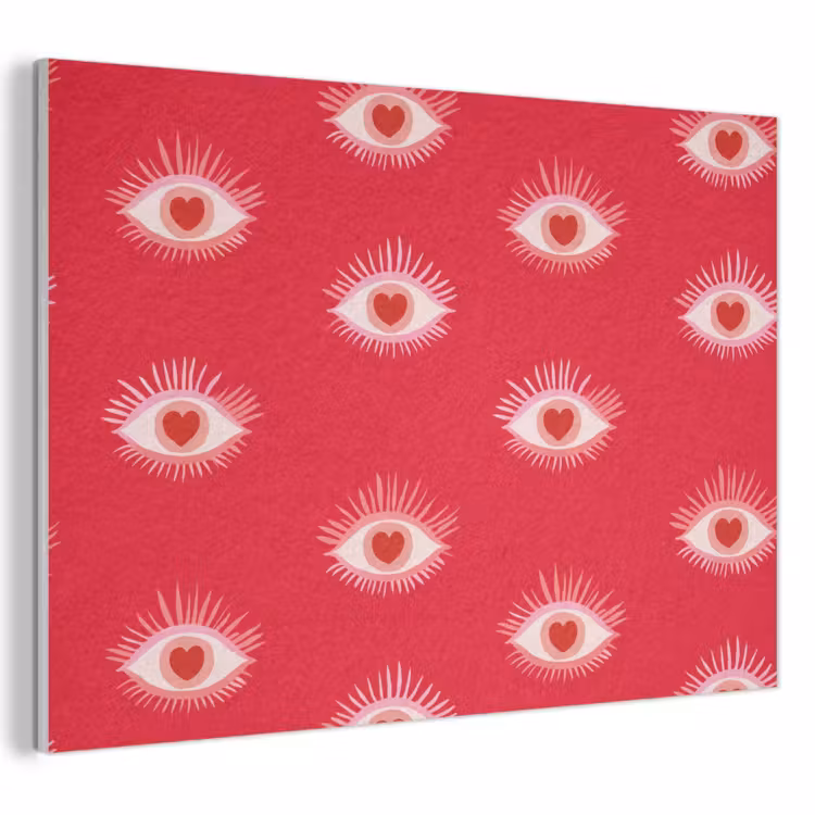 Ogen - Hart - Abstract - Rood - Roze PET vilt klein 837 -3d