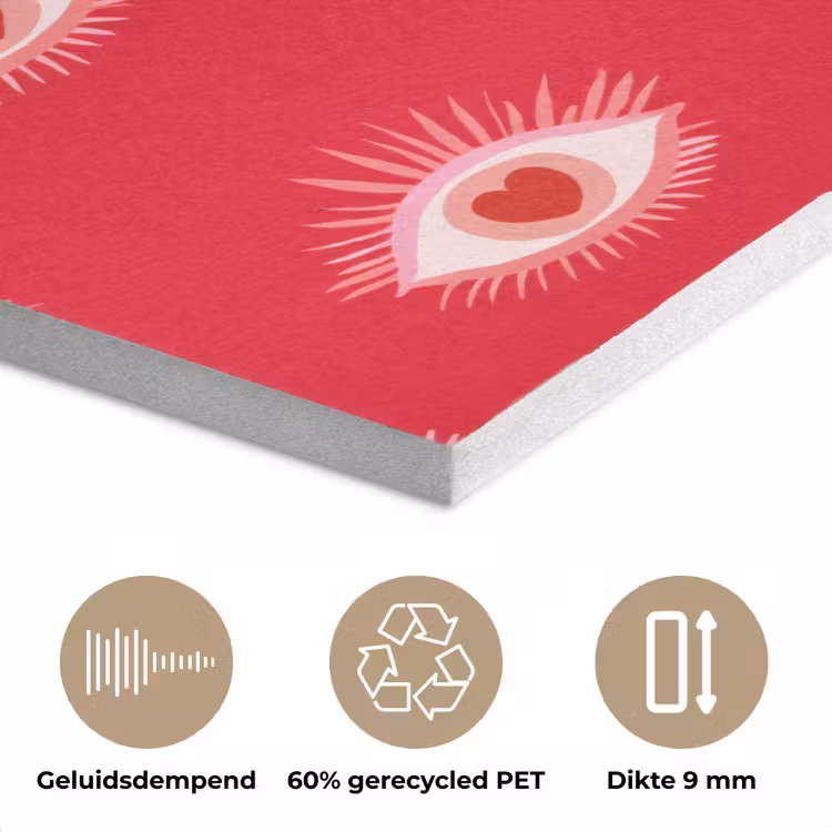Ogen - Hart - Abstract - Rood - Roze PET vilt klein 837 -closeup_NL