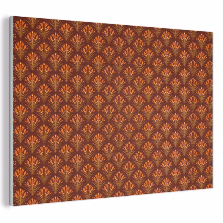 Waaiers - Art Deco - Botanisch - Roestbruin - Oranje PET vilt klein 837 -3d