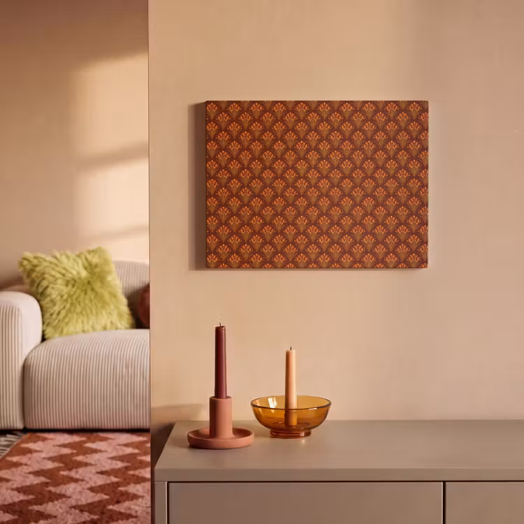 Waaiers - Art Deco - Botanisch - Roestbruin - Oranje PET vilt klein 837 -sfeer1