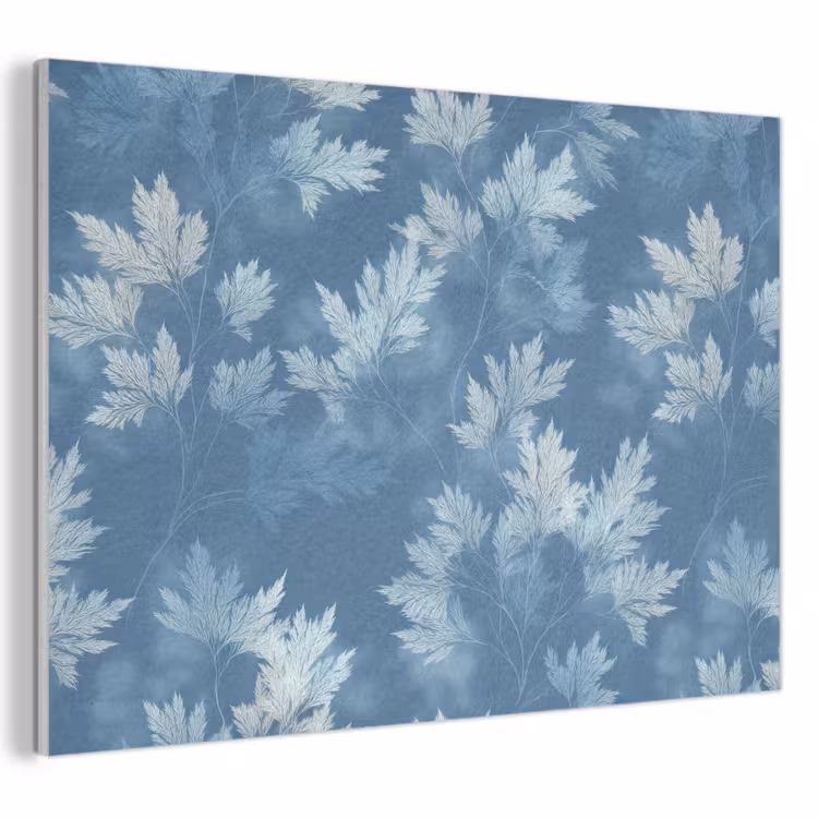 Varen - Botanisch - Patroon - Grijsblauw PET vilt klein 837 -3d