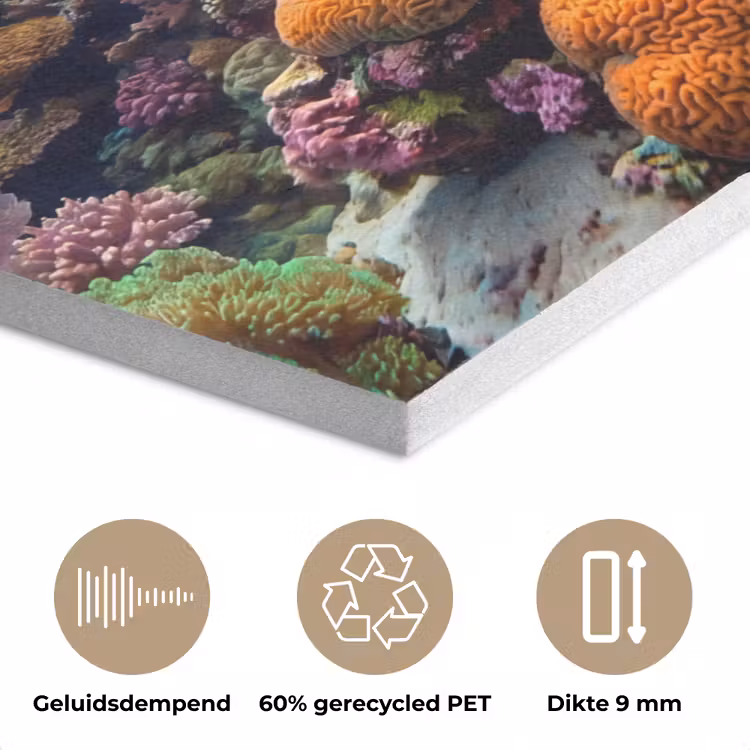 Vis - Koraal - Oceaan - Natuur - Kleurrijk PET vilt klein -closeup_NL