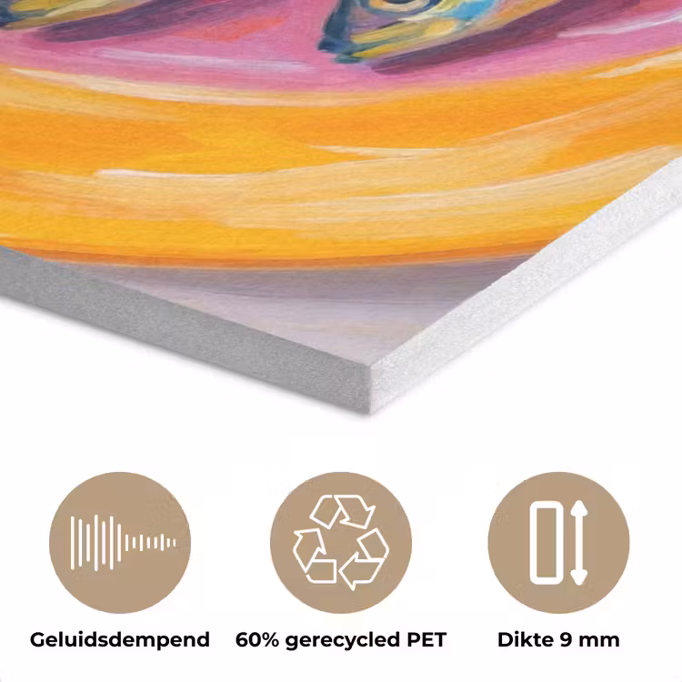 Vis - Vier - Eten - Modern - Kleurrijk PET vilt klein -closeup_NL